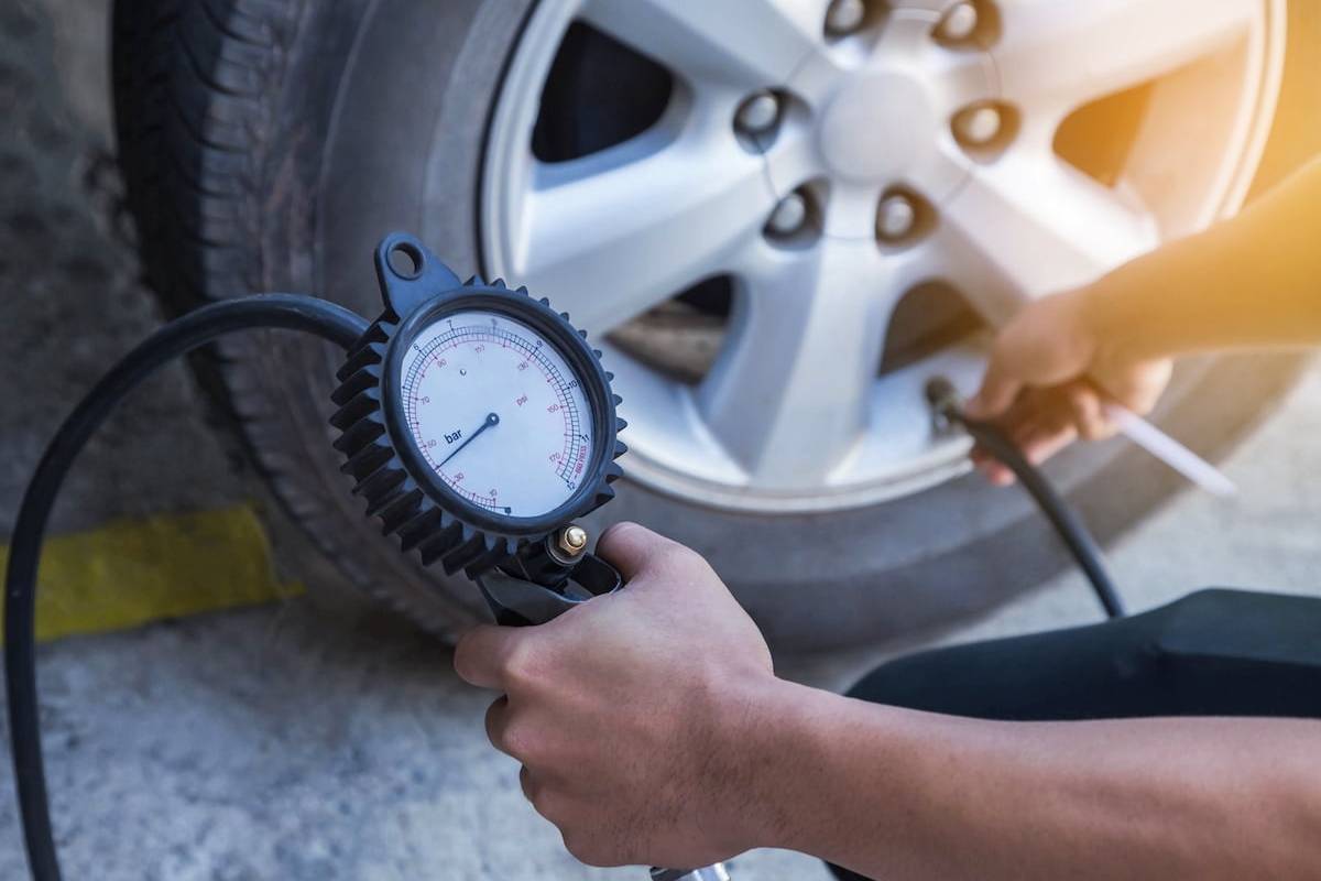 checking tire with low pressure