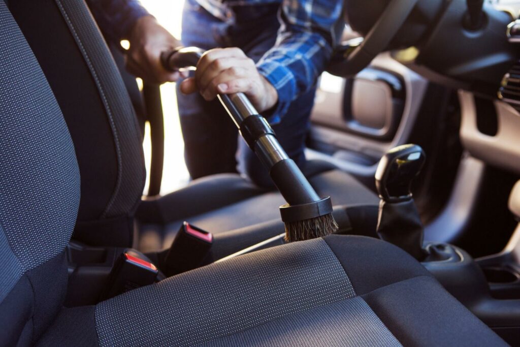 Cleaning car interior seat