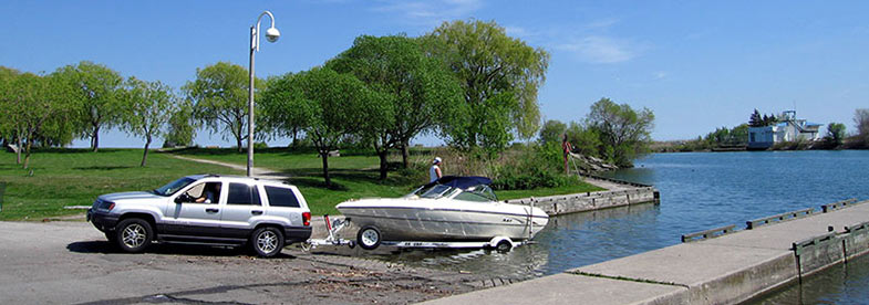 Trailer in the water